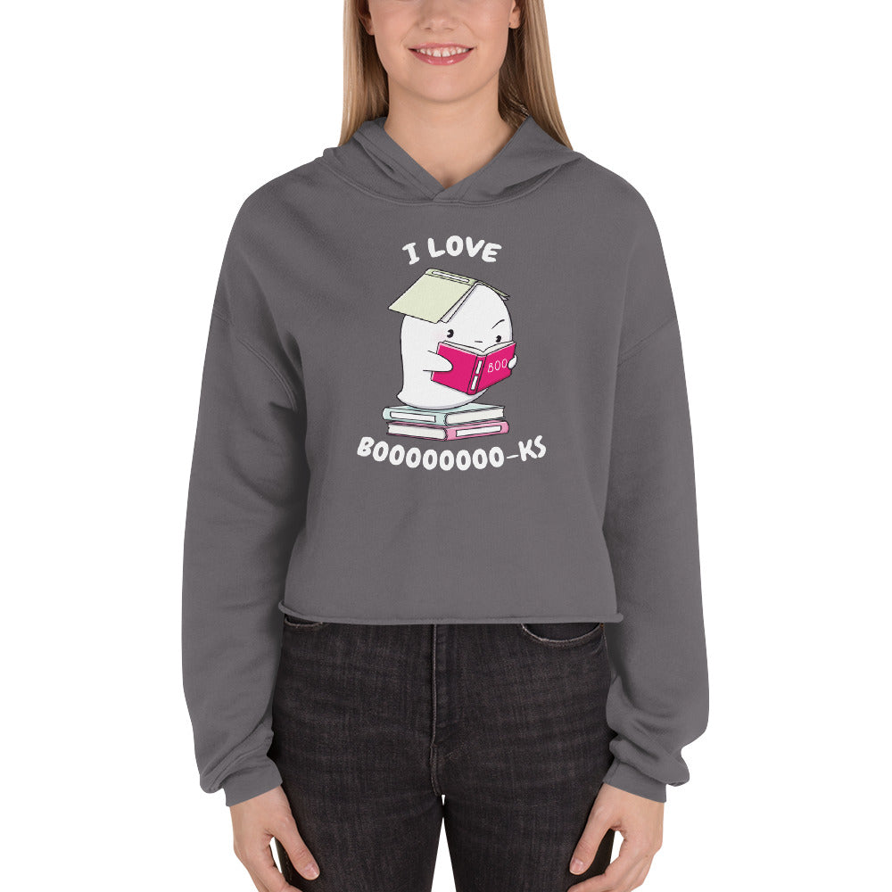 I love books - Cropped Hoodie
