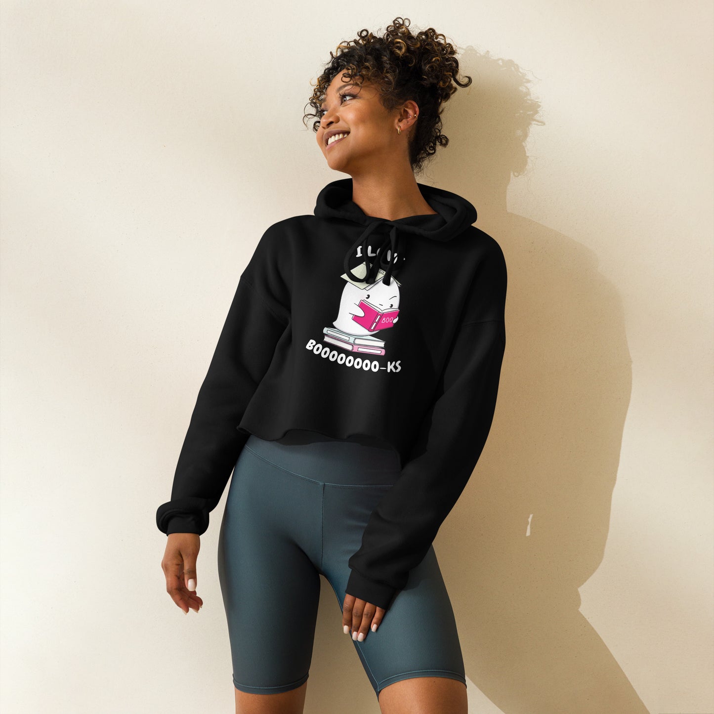 I love books - Cropped Hoodie