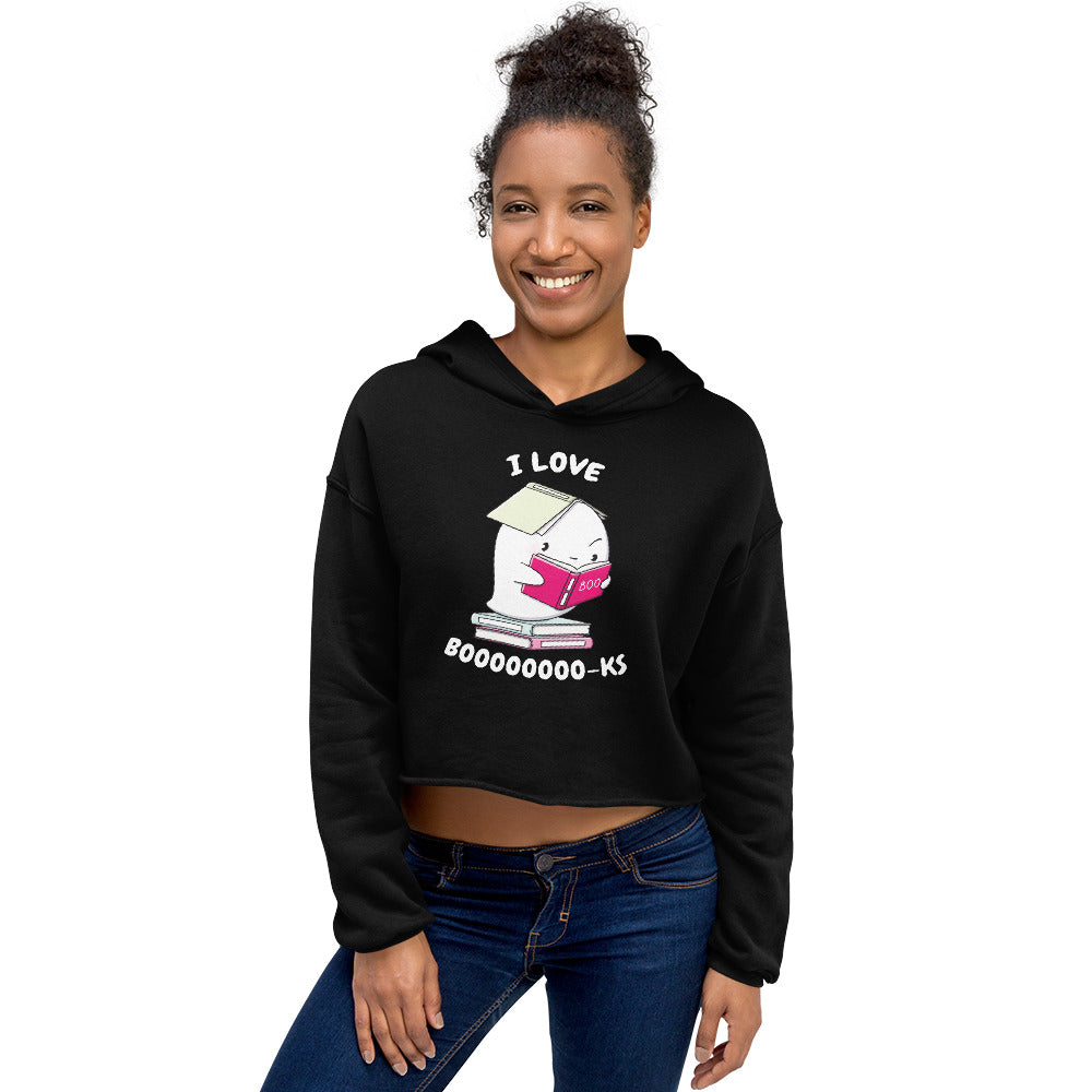 I love books - Cropped Hoodie