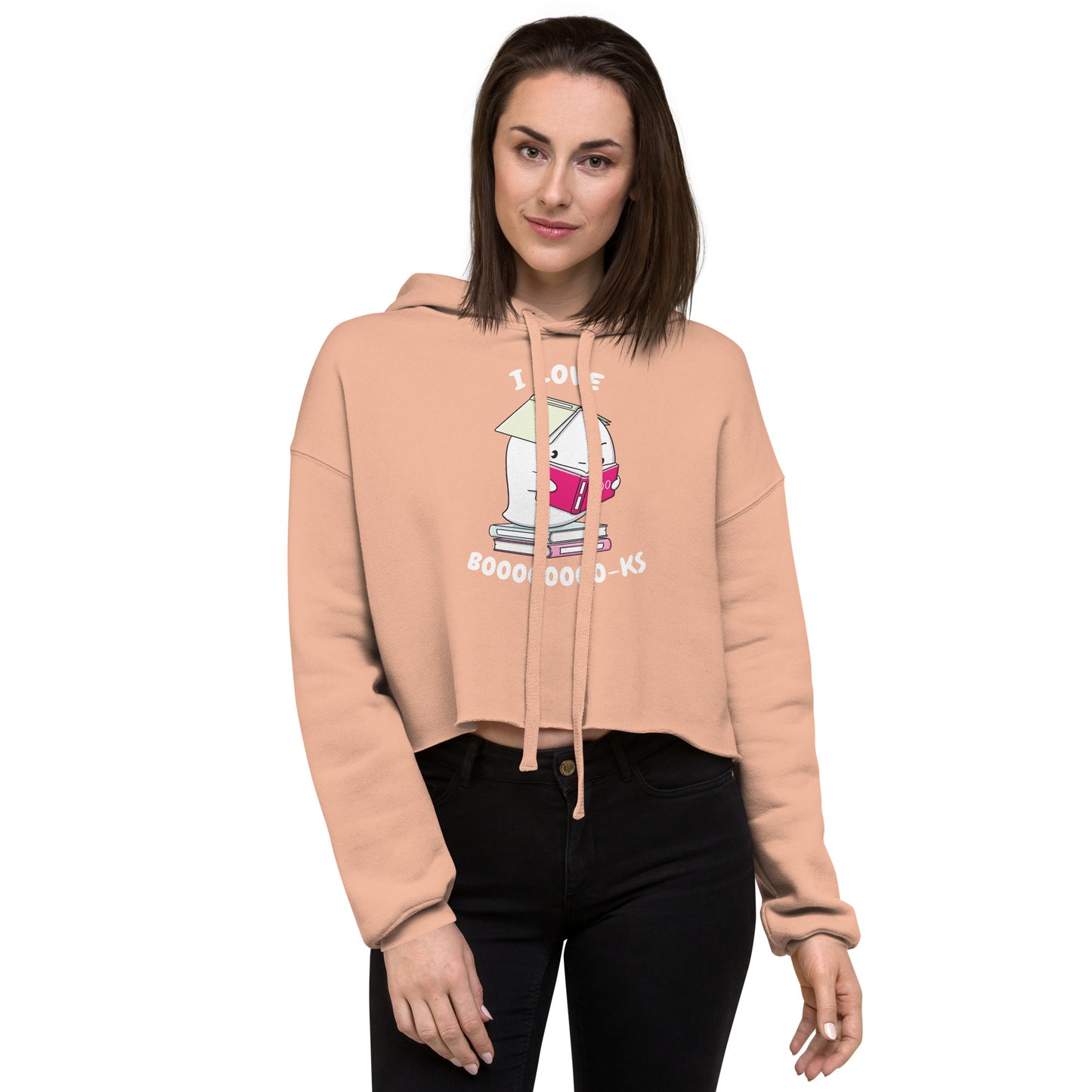 I love books - Cropped Hoodie