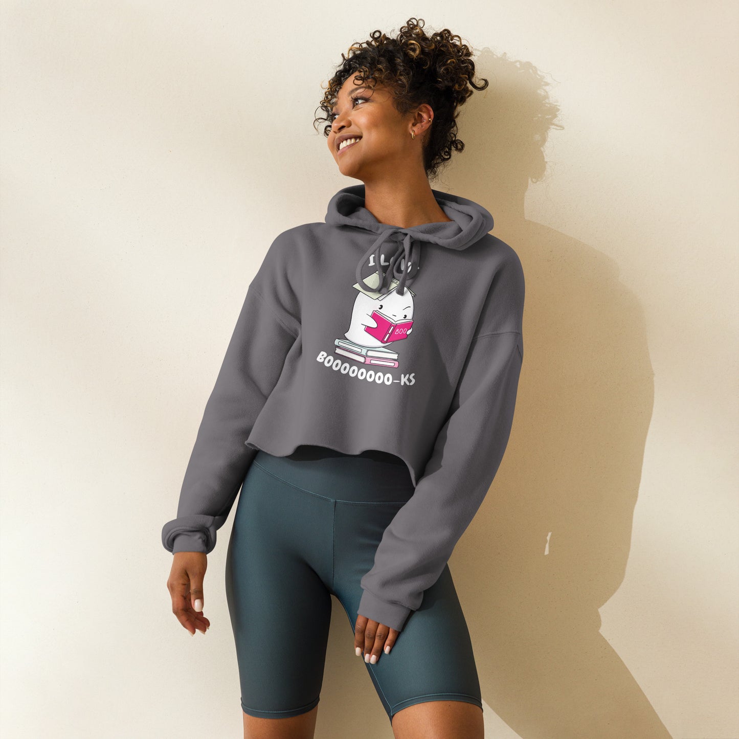 I love books - Cropped Hoodie